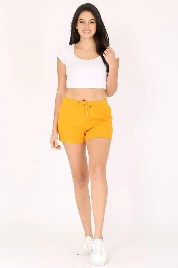 Ribbed Casual Lounge Sweat Shorts