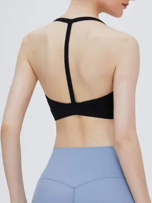 Square Neck Spaghetti Strap Active Bra