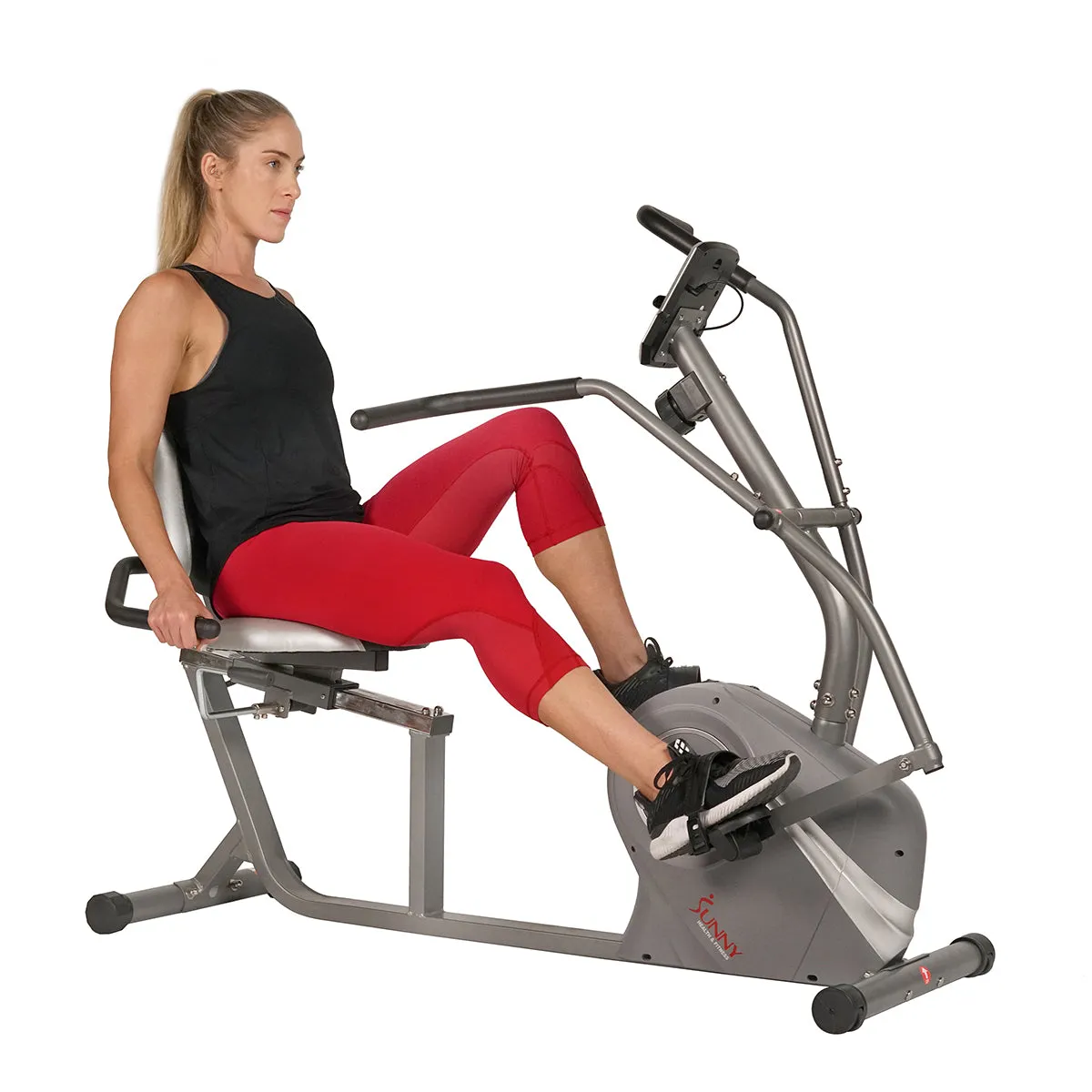 Stationary Cross Trainer Recumbent Bike with Arms Exerciser