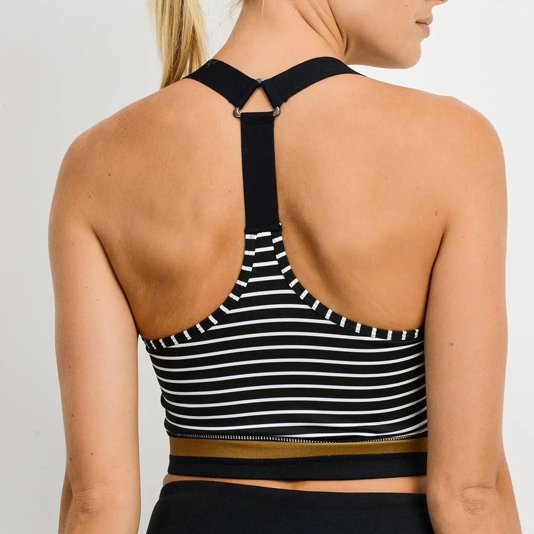 Striped Color Block High Waist Workout Set