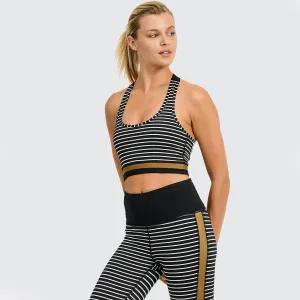 Striped Color Block High Waist Workout Set