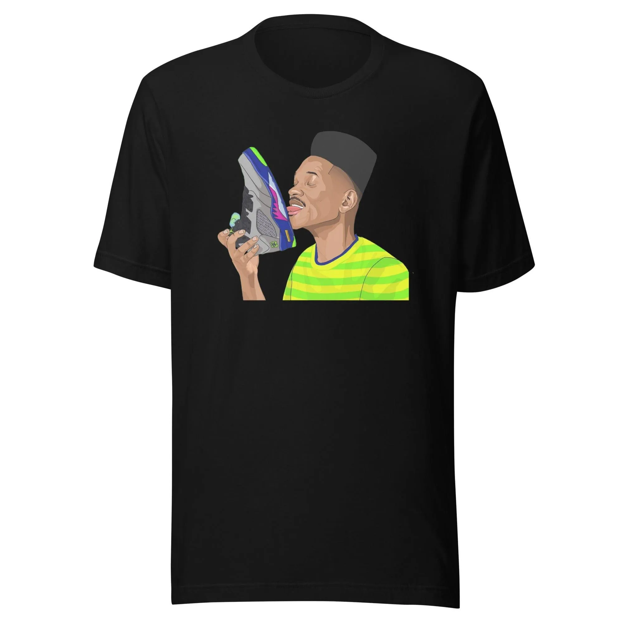 The Prince Licking His Kicks Tshirt Short Sleeve DTG Printed Short Sleeve Top