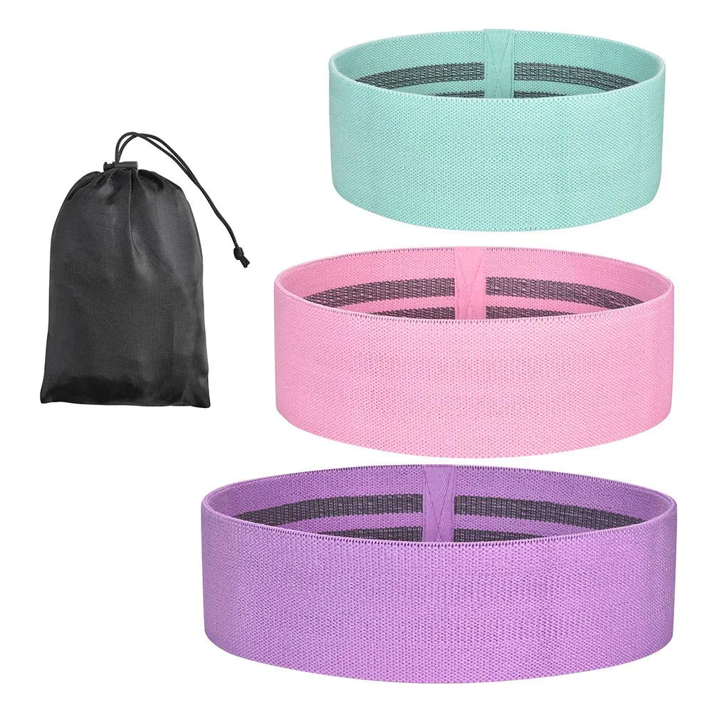 TheLAShop Fabric Resistance Loop Bands Workout Bands 3pcs (18-70lbs)