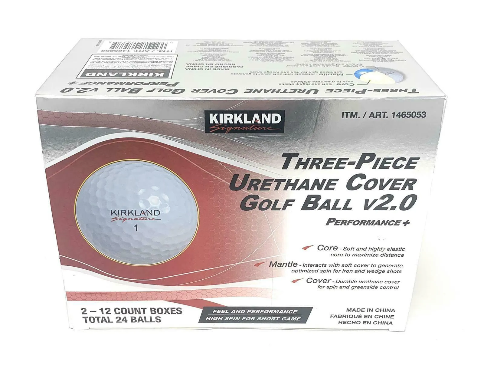 Three-Piece Urethane Cover Golf Ball v2.0 Performance   Total of 24 Balls