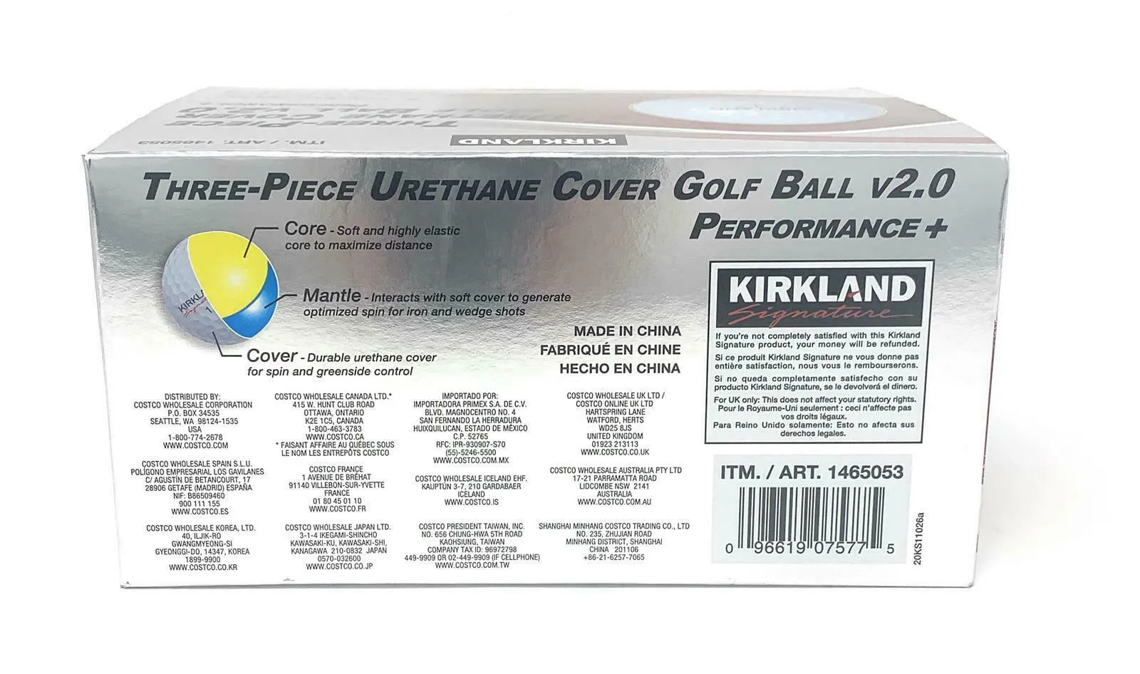 Three-Piece Urethane Cover Golf Ball v2.0 Performance   Total of 24 Balls