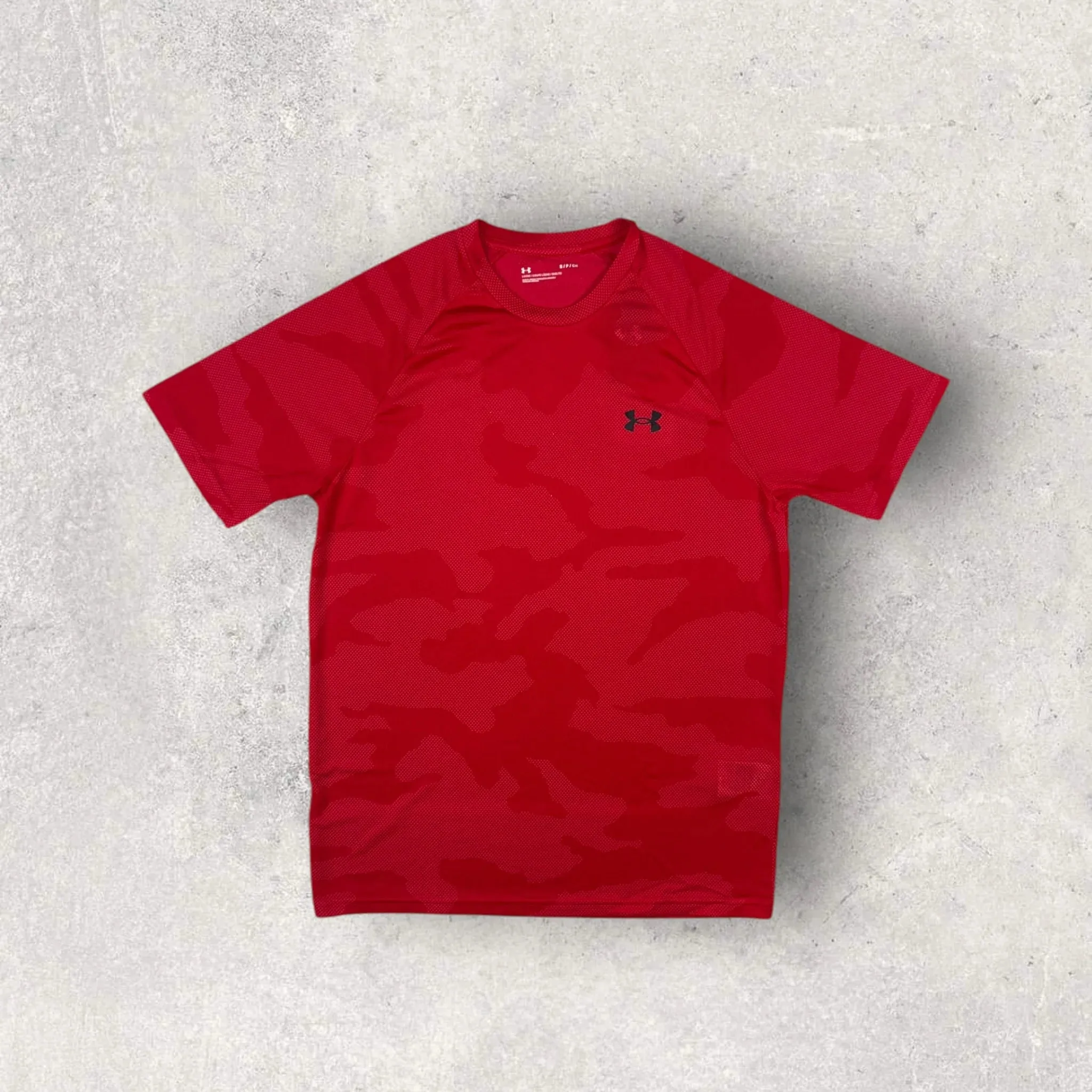 UNDER ARMOUR JACQUARD T-SHIRT/SHORT SET - USA RED/BLACK