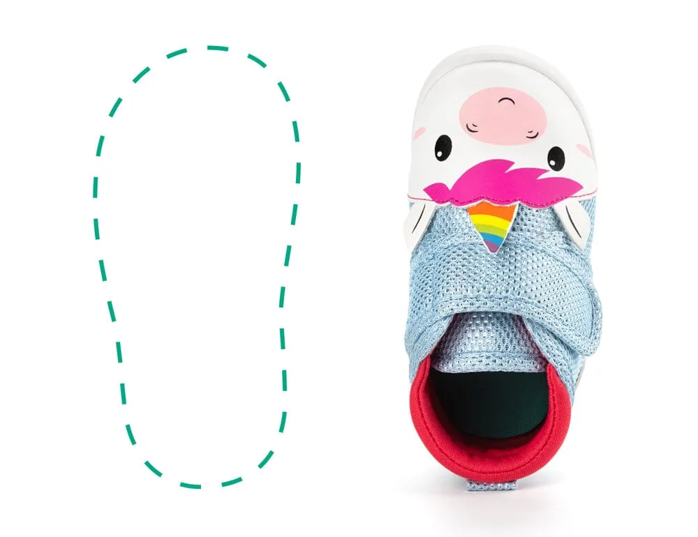 Unicorn Single Squeaky Toddler Shoes | White/Sparkly Blue