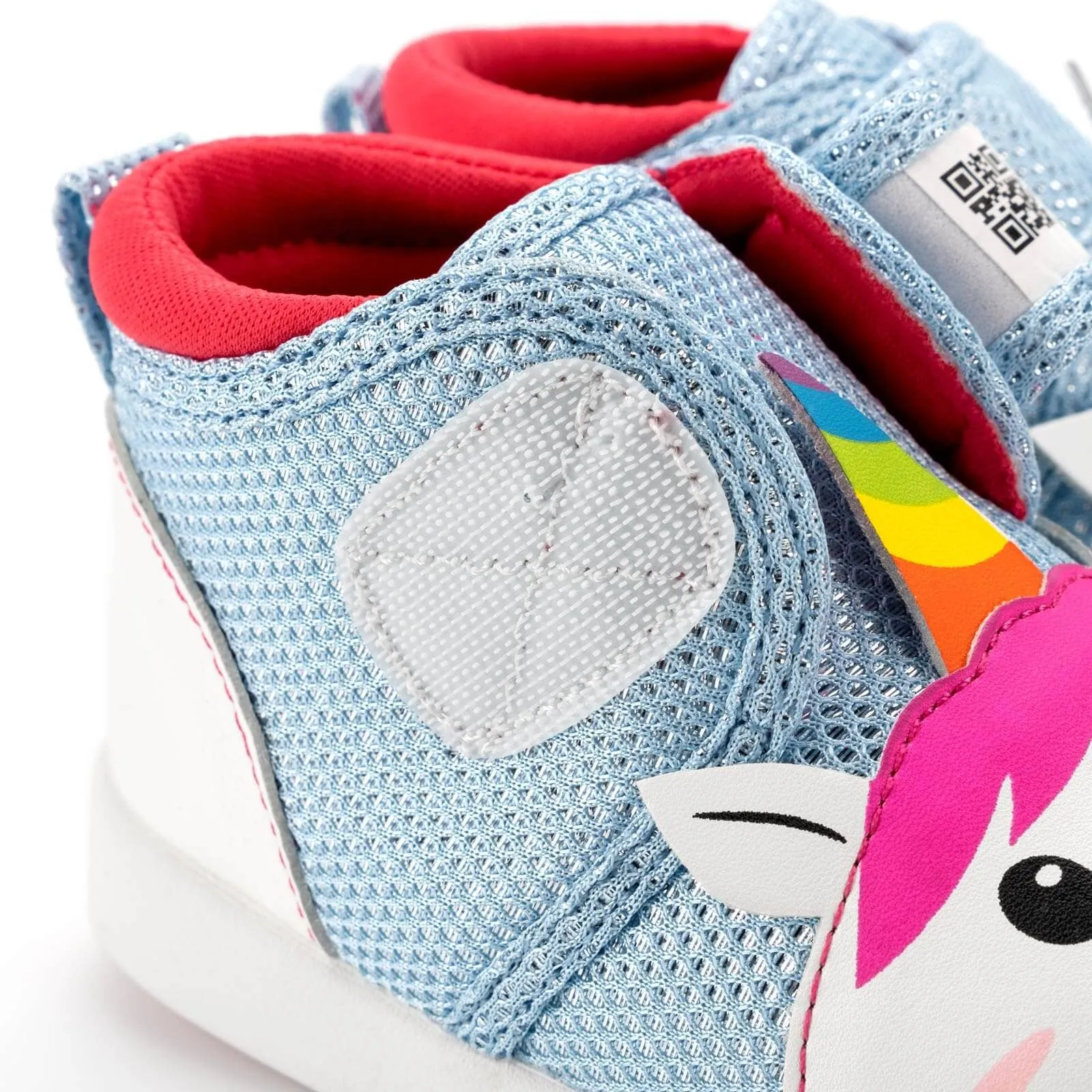 Unicorn Squeaky Toddler Shoes | White/Sparkly Blue