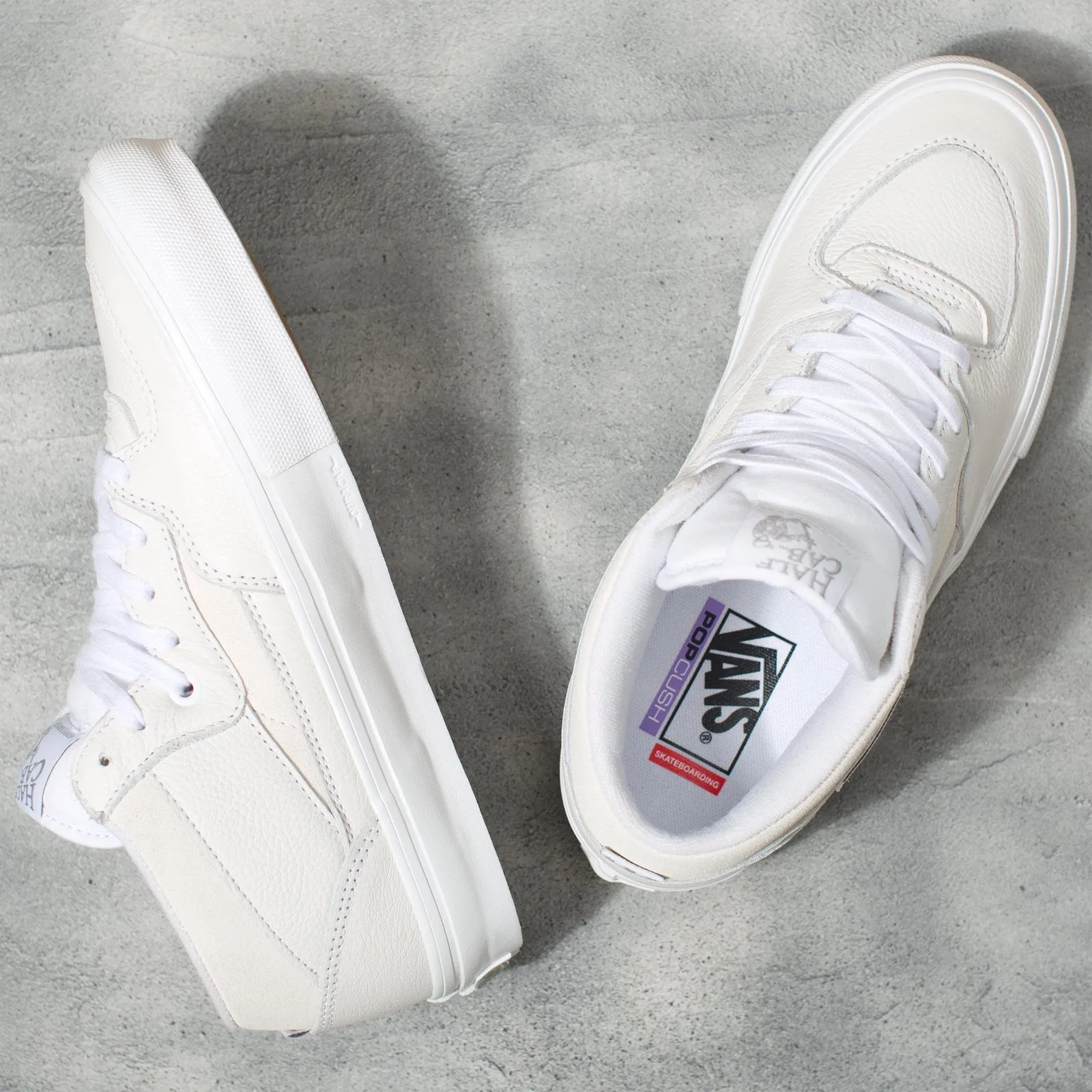 Vans Daz Skate Half Cab Skateboard Shoe - White/White