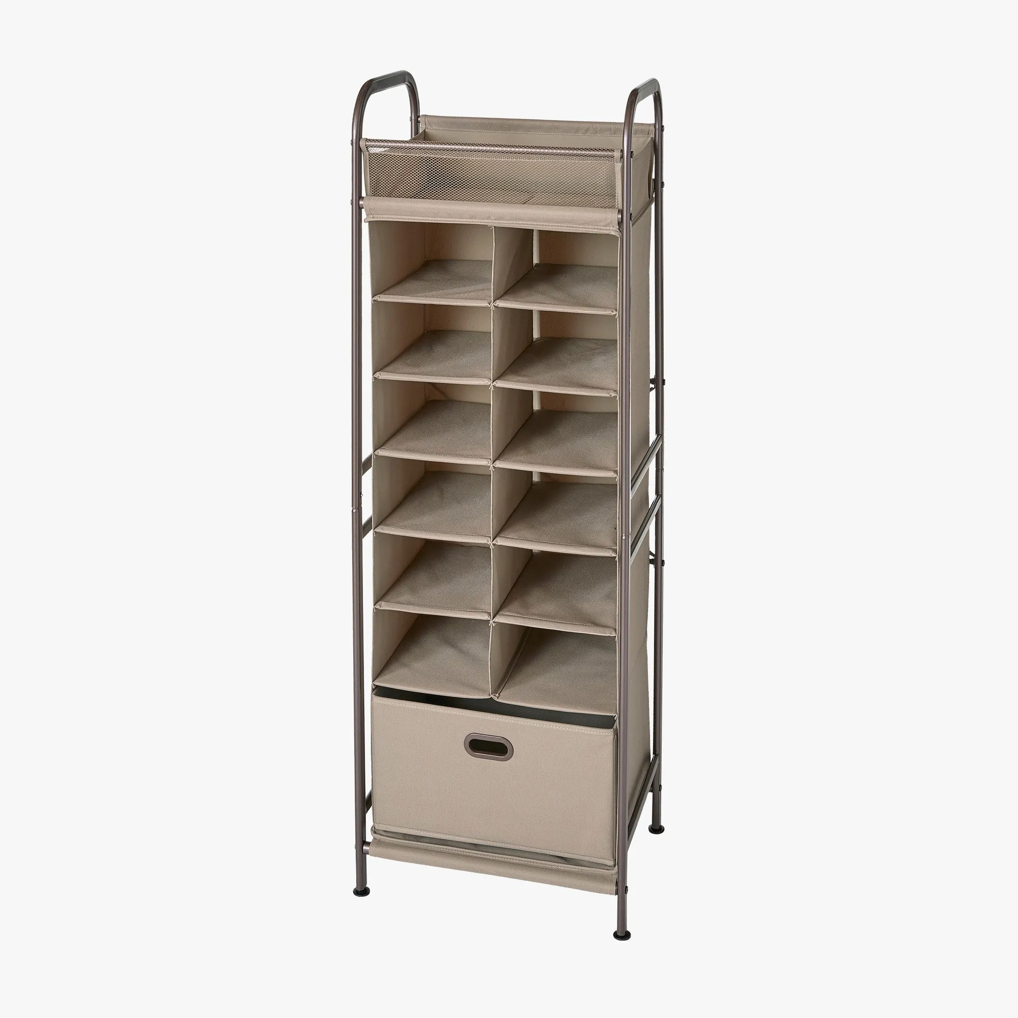 Vertical 12-Cubby Shoe Storage Organizer