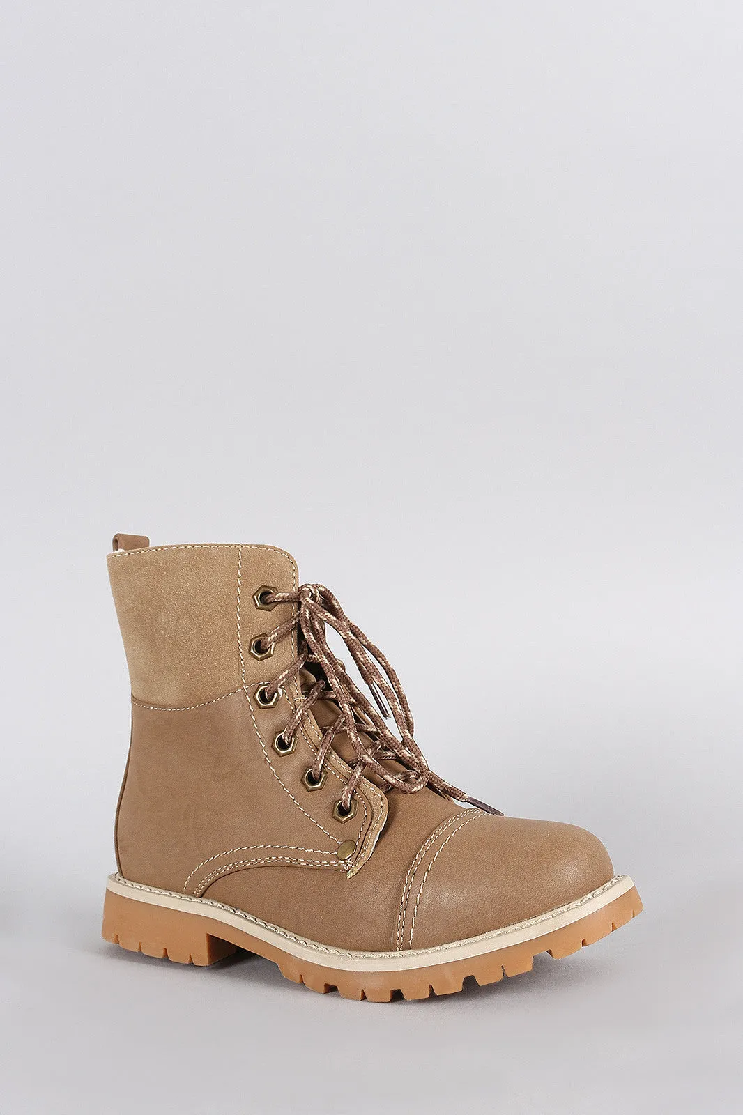 Warm Faux Shearling Lug Work Boots