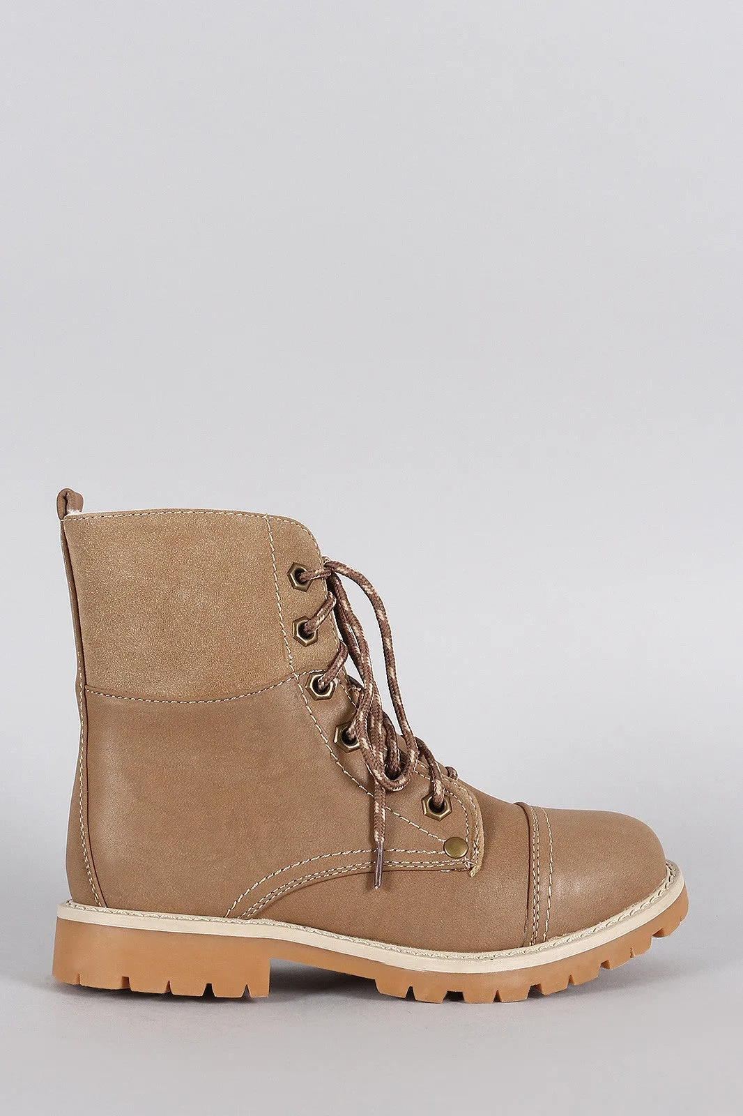 Warm Faux Shearling Lug Work Boots