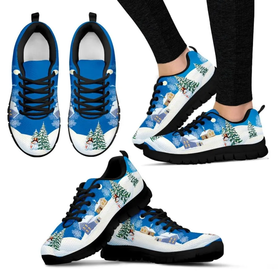 White Christmas Sneakers Womens| Christmas Themed Running Shoes