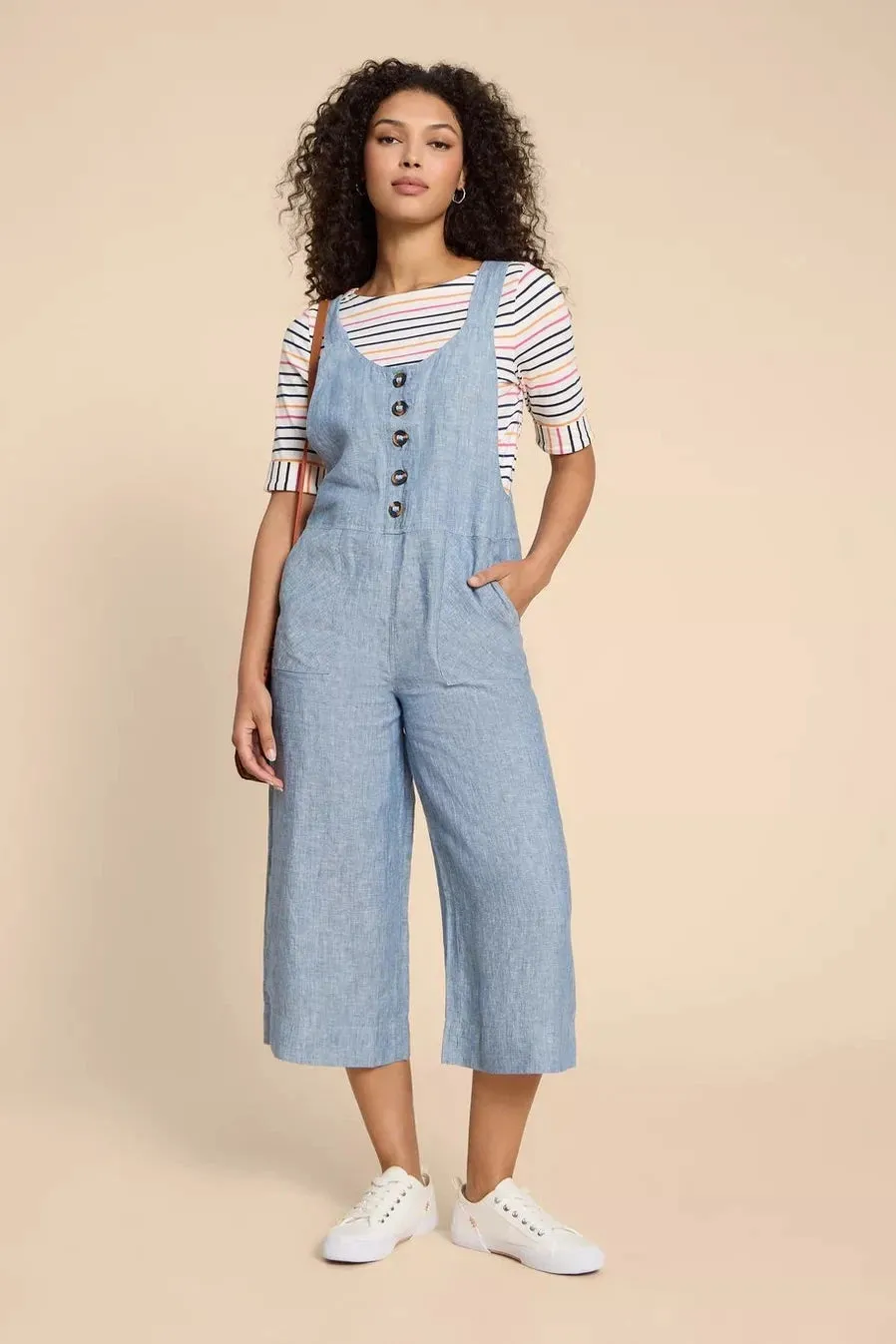 White Stuff Viola Linen Dungaree