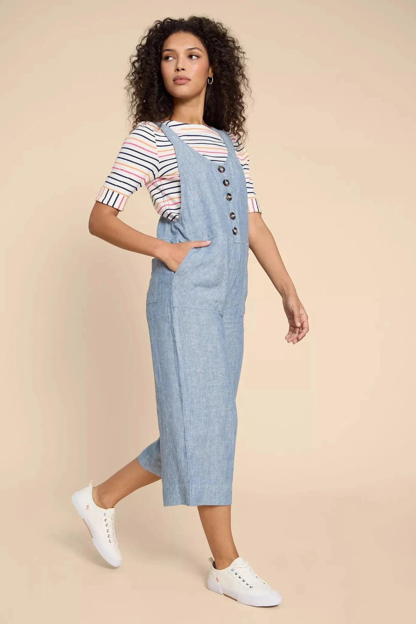 White Stuff Viola Linen Dungaree