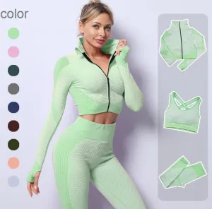 Women Yoga Seamless Workout Clothes Set