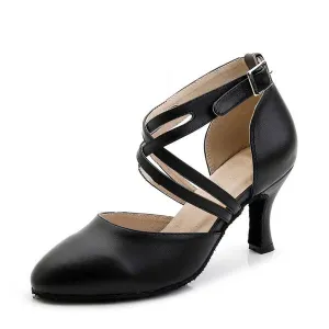 Women's Real Leather 5cm Hee Ballroom Dance Shoes Modern Shoes