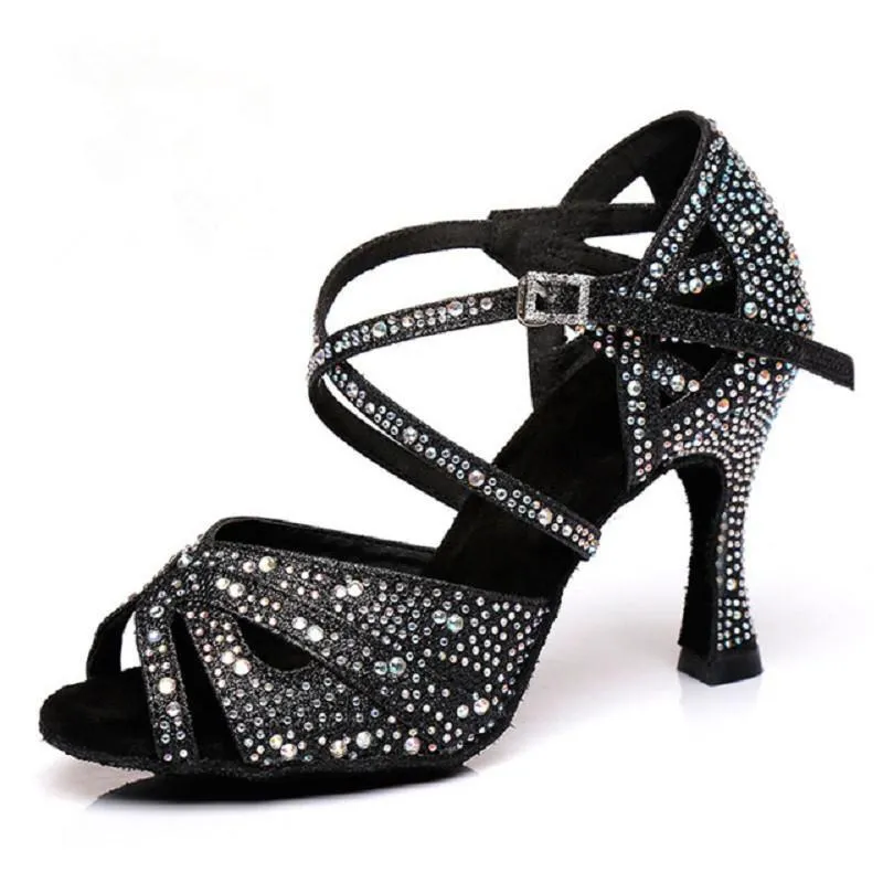 Women's Sparkling Glitter Customized Heel Latin Dance Shoes Salsa Shoes Ballroom Dance Shoes Heels Dance Shoes